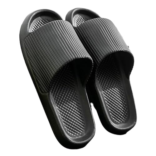 TRgqify-KM Non-slip Bathroom Slippers,Soft Slippers,Indoor and Outdoor Platform Pool Slippers Shower Slippers (Color : Black, Size : 44 45) von TRgqify-KM