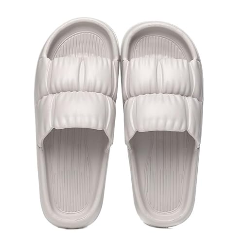 TRgqify-KM Non-slip Bathroom Slippers,Soft Slippers,Indoor and Outdoor Platform Pool Slippers Shower Slippers (Color : Grey, Size : 36 37) von TRgqify-KM