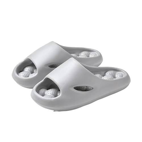 TRgqify-KM Non-slip Bathroom Slippers,Soft Slippers,Indoor and Outdoor Platform Pool Slippers Shower Slippers (Color : Grey, Size : 44/45) von TRgqify-KM