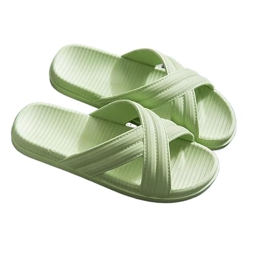 TRgqify-KM Non-slip Bathroom Slippers,Soft Slippers,Indoor and Outdoor Platform Pool Slippers Shower Slippers (Color : Light Green, Size : 44-45) von TRgqify-KM