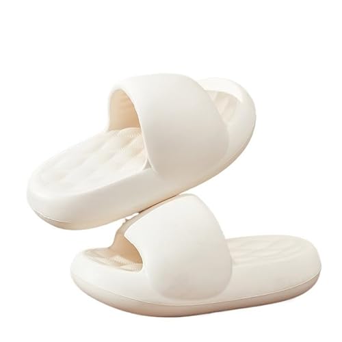 TRgqify-KM Non-slip Bathroom Slippers,Soft Slippers,Indoor and Outdoor Platform Pool Slippers Shower Slippers (Color : White, Size : 36/37) von TRgqify-KM