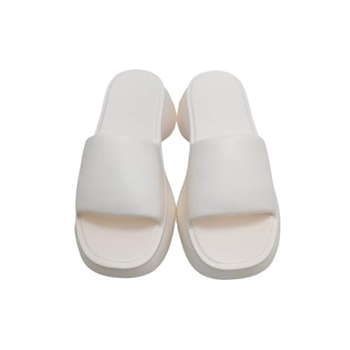 TRgqify-KM Non-slip Bathroom Slippers,Soft Slippers,Indoor and Outdoor Platform Pool Slippers Shower Slippers (Color : White, Size : 36 37) von TRgqify-KM