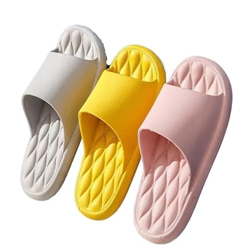 TRgqify-KM Non-slip Bathroom Slippers,Soft Slippers,Indoor and Outdoor Platform Pool Slippers Shower Slippers (Color : White, Size : 36 37) von TRgqify-KM