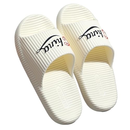 TRgqify-KM Non-slip Bathroom Slippers,Soft Slippers,Indoor and Outdoor Platform Pool Slippers Shower Slippers (Color : White, Size : 38-39) von TRgqify-KM