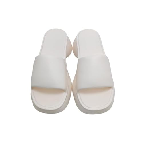 TRgqify-KM Non-slip Bathroom Slippers,Soft Slippers,Indoor and Outdoor Platform Pool Slippers Shower Slippers (Color : White, Size : 40 41) von TRgqify-KM