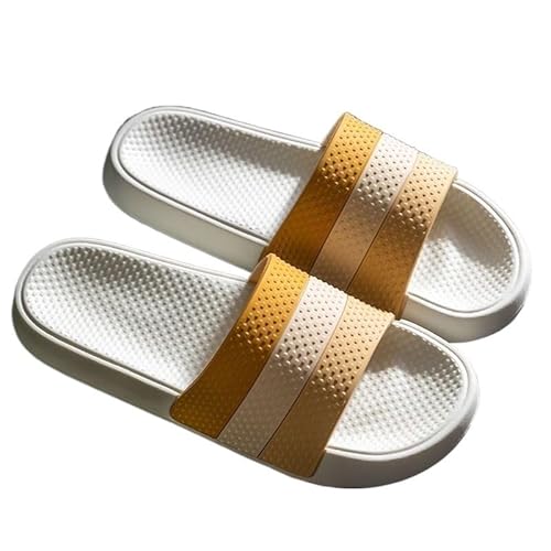 TRgqify-KM Non-slip Bathroom Slippers,Soft Slippers,Indoor and Outdoor Platform Pool Slippers Shower Slippers (Color : Yellow, Size : 38 39) von TRgqify-KM