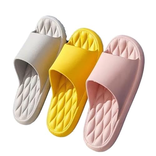 TRgqify-KM Non-slip Bathroom Slippers,Soft Slippers,Indoor and Outdoor Platform Pool Slippers Shower Slippers (Color : Yellow, Size : 44 45) von TRgqify-KM