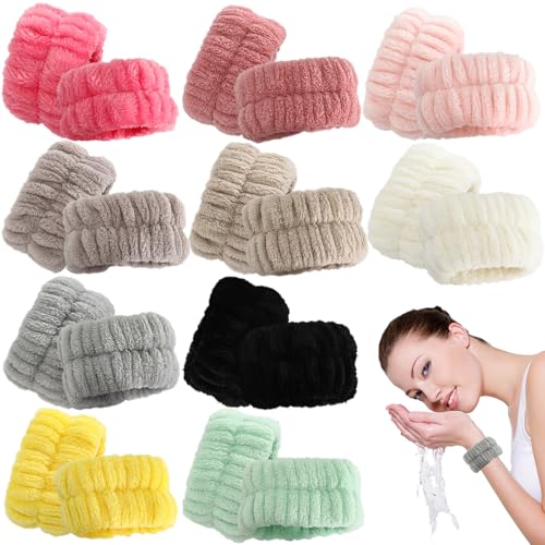 TS-MAYKA 20 Stück Handgelenkbänder zum Waschen des Gesichts, elastische, saugfähige Gesichtswaschen-Armbänder, Damen-Handgelenkhandtücher, Spa-Armbänder, damit Wasser nicht in Ihren Arm fließt (Stil 1 TS-MAYKA 20 Stück Handgelenkbänder zum Waschen des Gesichts, elastische, saugfähige Gesichtswaschen-Armbänder, Damen-Handgelenkhandtücher, Spa-Armbänder, damit Wasser nicht in Ihren Arm fließt (Stil 1 von TS-MAYKA