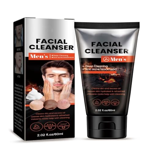 Gesichtsreiniger Vulkangestein For Männer – Tiefenreinigung Poren, Ölkontrolle, Entfernung Von Mitessern, Linderung Akne, Feuchtigkeitsspendendes Und Erfrischendes Gesichtswaschmittel(1PCS) von TS TAC-SKY