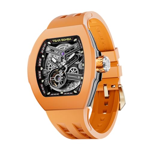TSAR BOMBA Atomic austauschbare Automatikuhr, 8218F-Orange von TSAR BOMBA