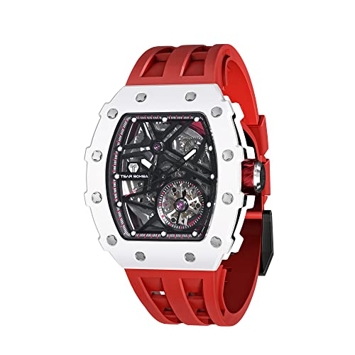 TSAR BOMBA Luxus Automatik Herren Armbanduhr - Keramik Tonneau Analog Großes Ziffernblatt Leuchtende Wasserdicht Klassische Uhr - Geschenke für Männer von TSAR BOMBA