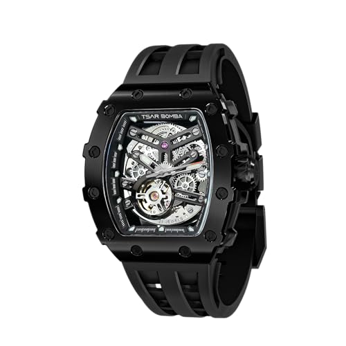 TSAR BOMBA Uhren Herren Armbanduhr Herren Automatik Tonneau Analog Skelett Mechanische Wasserdicht Klassische Luxus Armband Geschenk Für Männer von TSAR BOMBA
