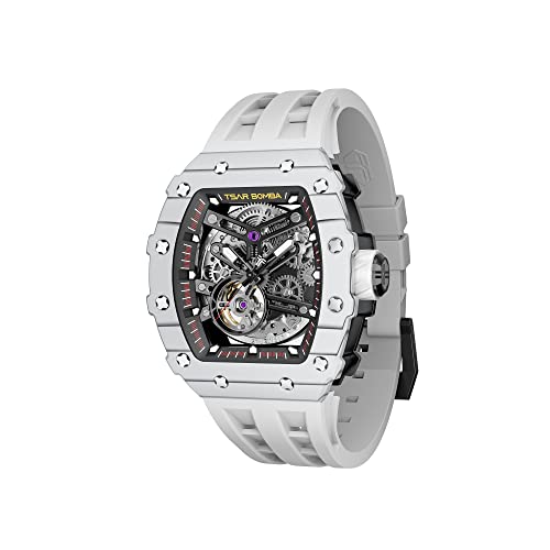 TSAR BOMBA Uhren Herren Armbanduhr Automatik Tonneau Analog Skelett Mechanische Japanisches Uhrwerk Wasserdicht Klassische Luxus Armband Geschenk Für Männer von TSAR BOMBA
