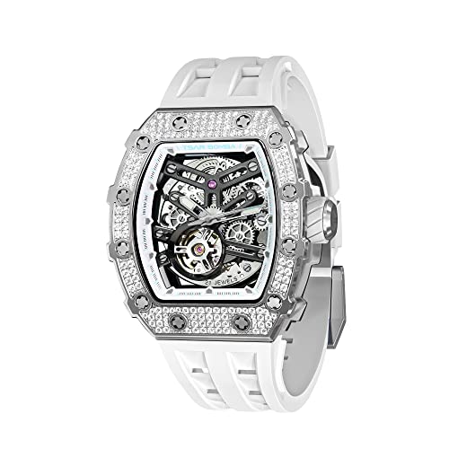 TSAR BOMBA Uhren Herren Armbanduhr Herren Automatik Tonneau Analog Skelett Mechanische Uhr Japanisches Uhrwerk Wasserdicht Klassische Luxus Armband Geschenk Für Männer von TSAR BOMBA