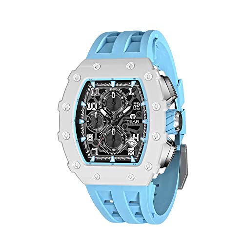 TSAR BOMBA Herrenuhr 50M Wasserdicht Japanisches Quarzwerk Uhren Herren Tonneau Edelstahlgehäuse Saphirglas mit Chronograph-Datumsfunktion Uhr Geschenke für Männer Fashion Luxury TSAR BOMBA Herrenuhr 50M Wasserdicht Japanisches Quarzwerk Uhren Herren Tonneau Edelstahlgehäuse Saphirglas mit Chronograph-Datumsfunktion Uhr Geschenke für Männer Fashion Luxury von TSAR BOMBA
