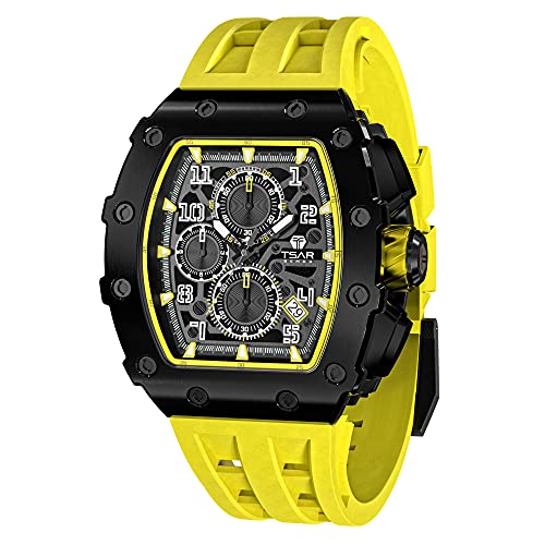 TSAR BOMBA Herrenuhr Uhren Herren Wasserdicht Quarz Herrenuhren Chronograph m?nner Armbanduhr für Herren Eleganz Edelstahlgeh?use/Kohlefaser/Diamantgeh?use/Harz/Business/Sport/Outdoor/Indoor von TSAR BOMBA