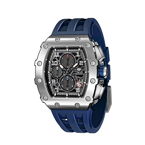 TSAR BOMBA Herrenuhr Uhren Herren Wasserdicht Quarz Herrenuhren Chronograph m?nner Armbanduhr für Herren Eleganz Edelstahlgeh?use/Kohlefaser/Diamantgeh?use/Harz/Business/Sport/Outdoor/Indoor von TSAR BOMBA
