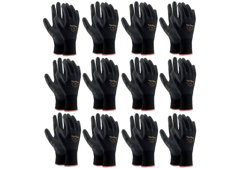 TSB Werk Gartenhandschuhe 12x Arbeitshandschuhe Mechanikerhandschuhe Schwarz Gartenhandschuhe, Schutzhandschuhe von TSB Werk
