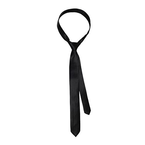 TSBB Damen-Krawatte mit schmalem Schal, lange Krawatte, JK-Uniform-Krawatte, schmale Krawatte, einfarbig, einfarbig, einfarbig, formelle schwarze Krawatte von TSBB