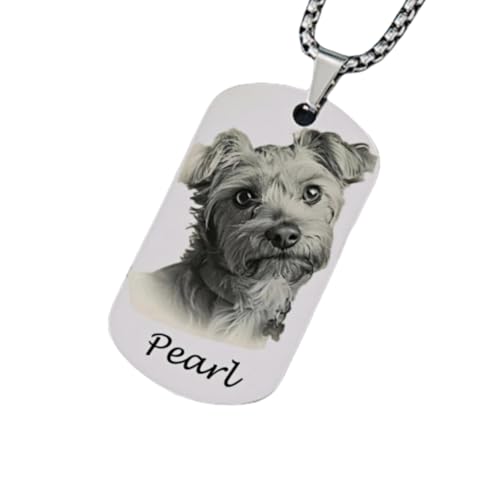 Personalisierte Haustier-Gedenk-Halskette für Damen und Herren, individueller Gravur, Foto-Name, Edelstahl, Beileidsgeschenk für den Verlust von Hund und Katze, elegantes Andenken, Schmuck, trendiger Personalisierte Haustier-Gedenk-Halskette für Damen und Herren, individueller Gravur, Foto-Name, Edelstahl, Beileidsgeschenk für den Verlust von Hund und Katze, elegantes Andenken, Schmuck, trendiger von TSD