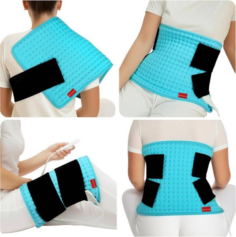 TSE Schulter-/Nacken-Heizkissen Comfytemp Heizkissen 31x61cm mit 9 Stufen & Timer 1–9h, Klettband von TSE