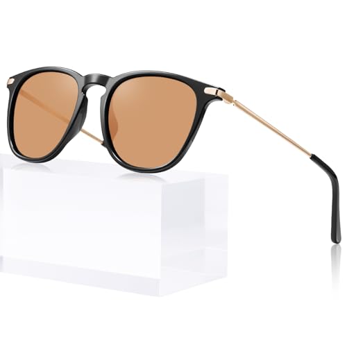 TSEBAN Vintage Polarisierte Damen Sonnenbrille Frauen Blaulichtfilter Brille, Acetat-Rahmen & UV 400 Schutz von TSEBAN