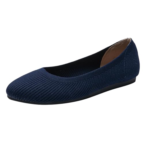 Ballerinas Damen Sandale Flache Schuhe Tanzschuhe Stricken Halbschuhe Freizeitschuhe Elegant Sandalen von TSEHULYi
