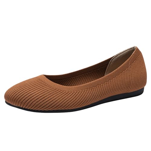 Ballerinas Damen Sandale Flache Schuhe Tanzschuhe Stricken Halbschuhe Freizeitschuhe Elegant Sandalen von TSEHULYi