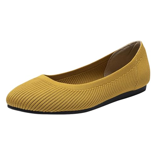 Ballerinas Damen Sandale Flache Schuhe Tanzschuhe Stricken Halbschuhe Freizeitschuhe Elegant Sandalen von TSEHULYi