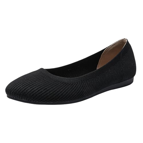Ballerinas Damen Sandale Flache Schuhe Tanzschuhe Stricken Halbschuhe Freizeitschuhe Elegant Sandalen von TSEHULYi