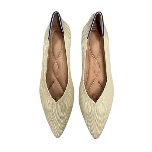 Ballerinas Damen Sandale Spitze Schuhe Knit Flache Schuhe Halbschuhe Freizeitschuhe Klassische Schuhe von TSEHULYi