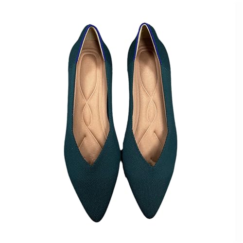 Ballerinas Damen Sandale Spitze Schuhe Knit Flache Schuhe Halbschuhe Freizeitschuhe Klassische Schuhe von TSEHULYi