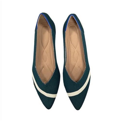 Ballerinas Damen Sandale Spitze Schuhe Knit Flache Schuhe Halbschuhe Freizeitschuhe Klassische Schuhe von TSEHULYi