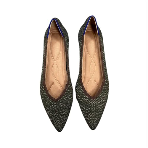 Ballerinas Damen Sandale Spitze Schuhe Knit Flache Schuhe Halbschuhe Freizeitschuhe Klassische Schuhe von TSEHULYi