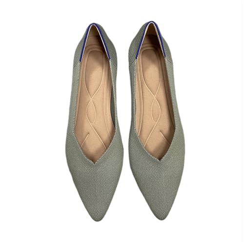 Ballerinas Damen Sandale Spitze Schuhe Knit Flache Schuhe Halbschuhe Freizeitschuhe Klassische Schuhe von TSEHULYi