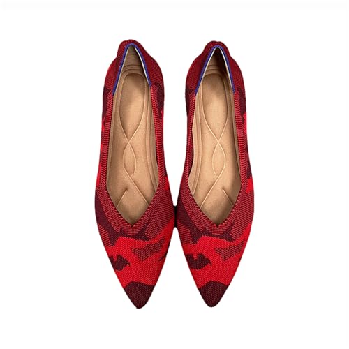 Ballerinas Damen Sandale Spitze Schuhe Knit Flache Schuhe Halbschuhe Freizeitschuhe Klassische Schuhe von TSEHULYi