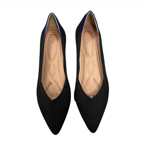 Ballerinas Damen Sandale Spitze Schuhe Knit Flache Schuhe Halbschuhe Freizeitschuhe Klassische Schuhe von TSEHULYi