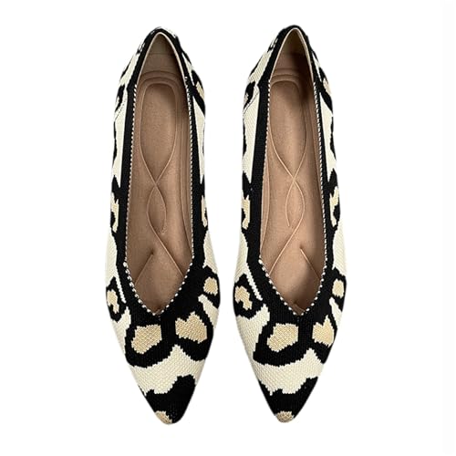 Ballerinas Damen Sandale Spitze Schuhe Knit Flache Schuhe Halbschuhe Freizeitschuhe Klassische Schuhe von TSEHULYi