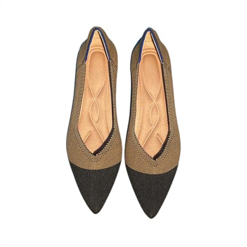 Ballerinas Damen Sandale Spitze Schuhe Knit Flache Schuhe Halbschuhe Freizeitschuhe Klassische Schuhe von TSEHULYi
