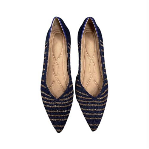 Ballerinas Damen Sandale Spitze Schuhe Knit Flache Schuhe Halbschuhe Freizeitschuhe Klassische Schuhe von TSEHULYi