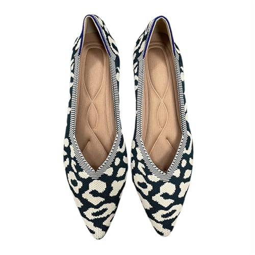 Ballerinas Damen Sandale Spitze Schuhe Knit Flache Schuhe Halbschuhe Freizeitschuhe Klassische Schuhe von TSEHULYi