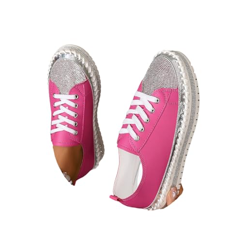 Damen Sneakers Glitzer Sportschuhe Strass Turnschuhe Pailletten Laufschuhe Joggingschuhe Freizeitschuhe Outdoor Flach Schuhe von TSEHULYi