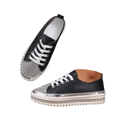 Damen Sneakers Glitzer Sportschuhe Strass Turnschuhe Pailletten Laufschuhe Joggingschuhe Freizeitschuhe Outdoor Flach Schuhe von TSEHULYi