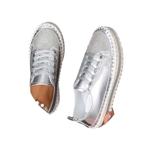 Damen Sneakers Glitzer Sportschuhe Strass Turnschuhe Pailletten Laufschuhe Joggingschuhe Freizeitschuhe Outdoor Flach Schuhe von TSEHULYi