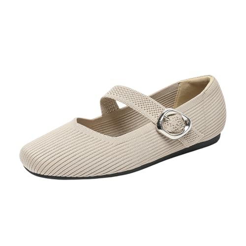 Sandale Damen Ballerinas Strick Flache Schuhe Halbschuhe Freizeitschuhe Slip On Schuhe Sommerschuhe von TSEHULYi