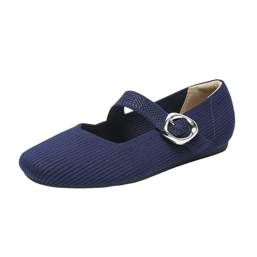 Sandale Damen Ballerinas Strick Flache Schuhe Halbschuhe Freizeitschuhe Slip On Schuhe Sommerschuhe von TSEHULYi