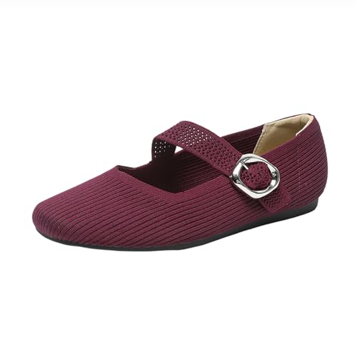 Sandale Damen Ballerinas Strick Flache Schuhe Halbschuhe Freizeitschuhe Slip On Schuhe Sommerschuhe von TSEHULYi