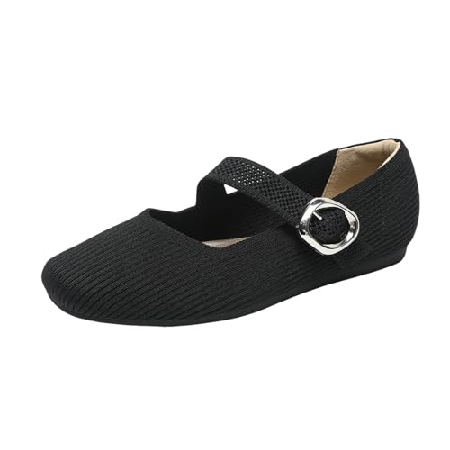 Sandale Damen Ballerinas Strick Flache Schuhe Halbschuhe Freizeitschuhe Slip On Schuhe Sommerschuhe von TSEHULYi