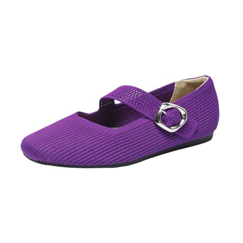 Sandale Damen Ballerinas Strick Flache Schuhe Halbschuhe Freizeitschuhe Slip On Schuhe Sommerschuhe von TSEHULYi