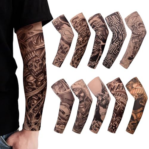 TSHAOUN 10 Stück Tattoo Ärmel Set Gefälschte Sonnencreme Armlinge, Tattoo Ärmel Tattoo Armstrumpf für Männer Frauen Nylon Temporäre Tätowierung Tattoo Strumpf Arm für Karneval Fasching Party (10PCS) TSHAOUN 10 Stück Tattoo Ärmel Set Gefälschte Sonnencreme Armlinge, Tattoo Ärmel Tattoo Armstrumpf für Männer Frauen Nylon Temporäre Tätowierung Tattoo Strumpf Arm für Karneval Fasching Party (10PCS) von TSHAOUN